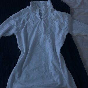 Women's White Quarter-Zip Top